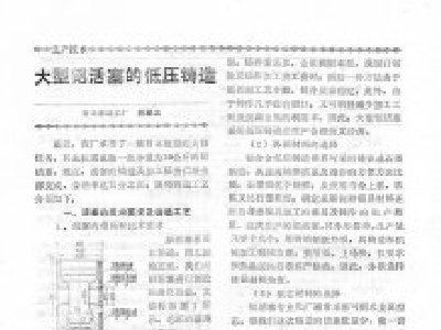 大型铝活塞的低压铸造